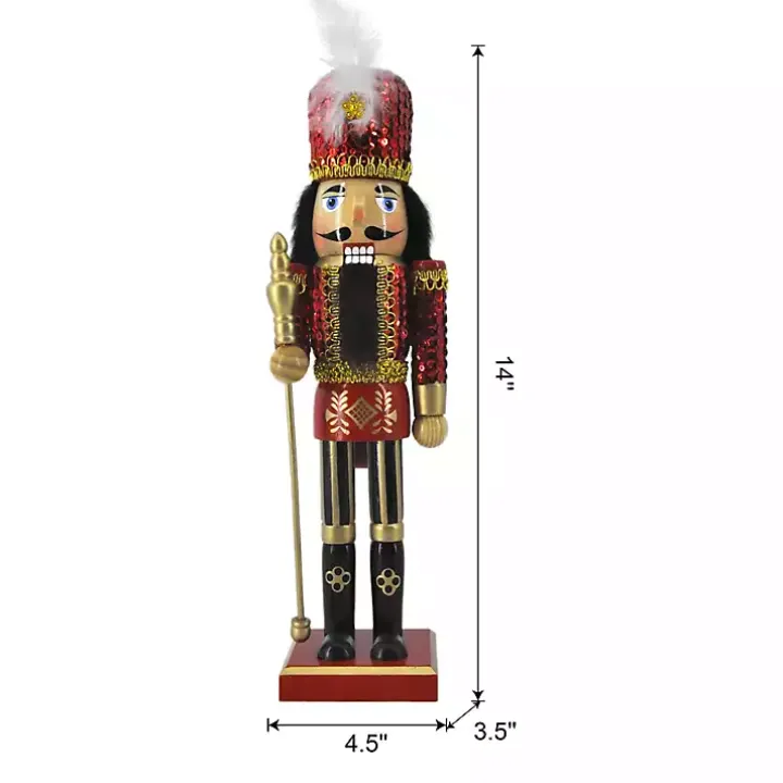 Red and Gold Sequin Soldier Nutcracker