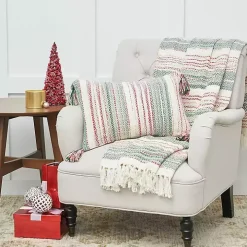 Red and Green Nordic Stripe Throw