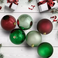Red and Green Shatterproof Ornaments, Set of 32