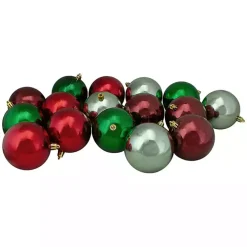 Red and Green Shatterproof Ornaments, Set of 32