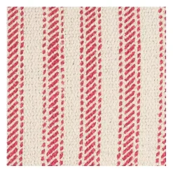 Red and Natural Ticking Stripe Pillow