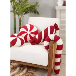 Red and White Candy Roll Pillow