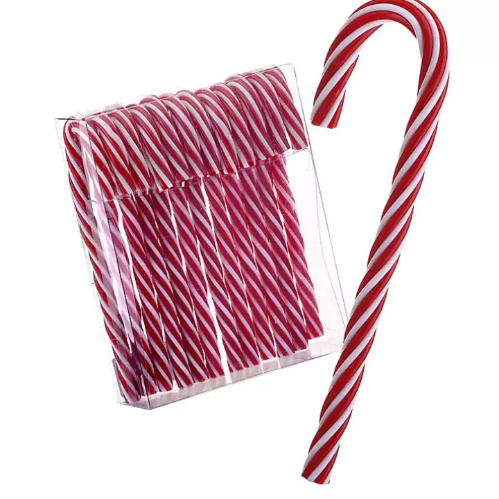 Red and White Candycane Ornaments, Set of 12
