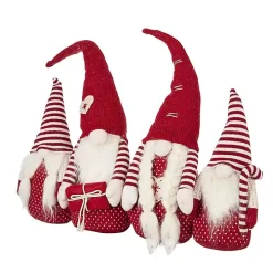 Red and White Plush Gnome Decoration
