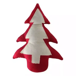 Red and White Weighted Tabletop Christmas Tree