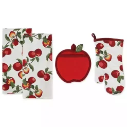 Red Apples 4-pc. Kitchen Towel and Pot Holder Set
