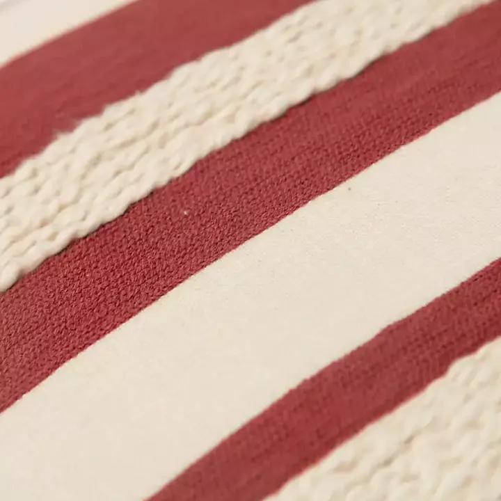 Red Asymmetrical Linear Throw Pillow