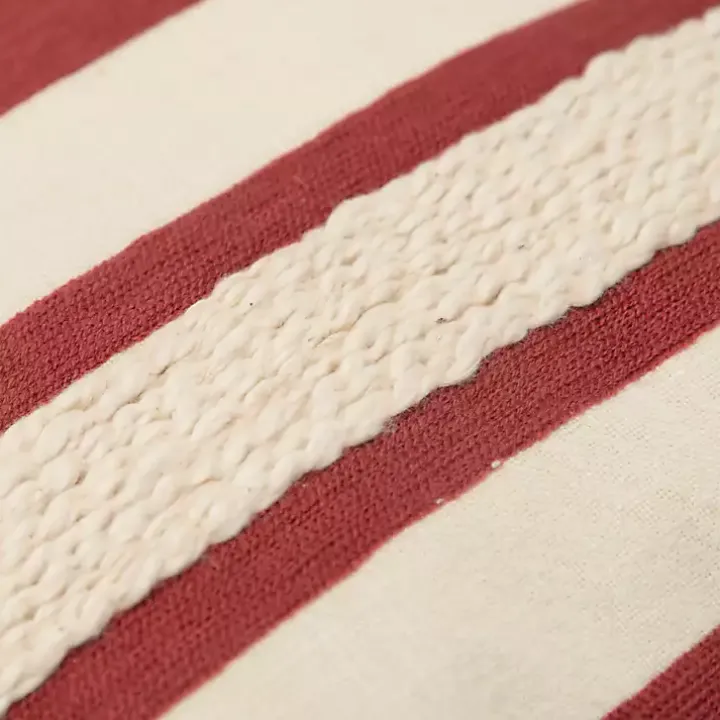 Red Asymmetrical Linear Throw Pillow