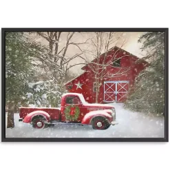 Red Barn Rustic Christmas Framed Wall Art