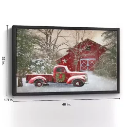 Red Barn Rustic Christmas Framed Wall Art