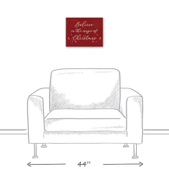 Red Believe Magic of Christmas Canvas Wall Plaque