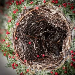 Red Berry Frosted Mini Tabletop Trees, Set of 2
