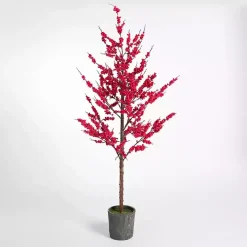 Red Berry Potted Christmas Tree, 66 in.