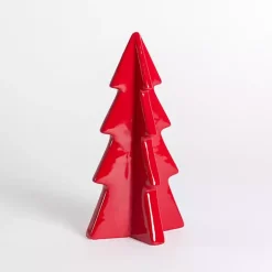 Red Ceramic Christmas Tree, 15 in.