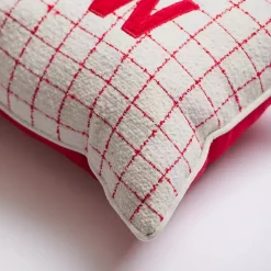 Red Checked Let it Snow Christmas Pillow