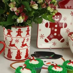 Red Christmas Characters Utensil Holder