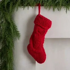 Red Chunky Knit Christmas Stocking