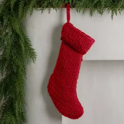 Red Chunky Knit Christmas Stocking