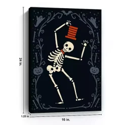 Red Dancing Skeleton Man Halloween Wall Plaque