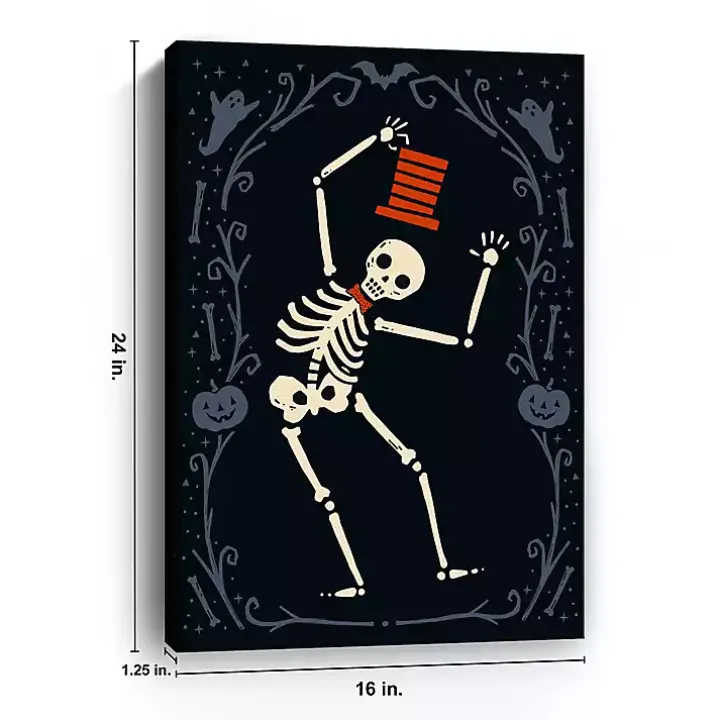 Red Dancing Skeleton Man Halloween Wall Plaque
