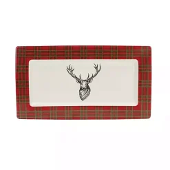 Red Deer Trim 2-pc. Christmas Platter Set