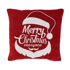 Red Festive Santa Chenille Pillow