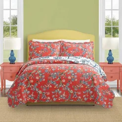Red Floral Dreams 3-pc. King Quilt Set