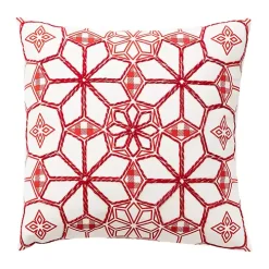 Red Geometric Christmas Throw Pillow