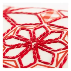 Red Geometric Christmas Throw Pillow