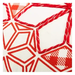 Red Geometric Christmas Throw Pillow