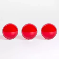 Red Glass Orbs, Set of 3