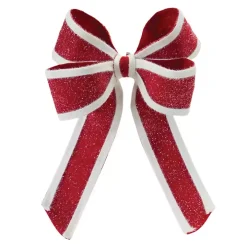Red Glitter Christmas Bows, Set of 2