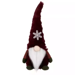 Red Gnome with LED Snowflake