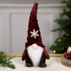 Red Gnome with LED Snowflake