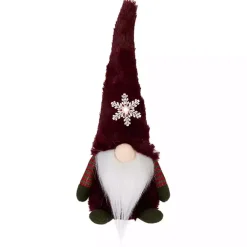 Red Gnome with LED Snowflake