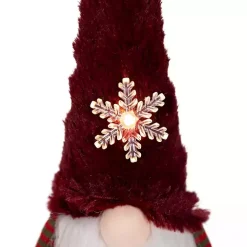 Red Gnome with LED Snowflake