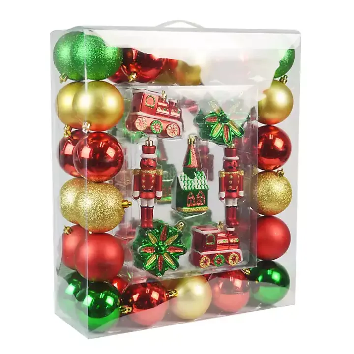 Red Green & Gold Mix 50-pc. Christmas Ornament Set