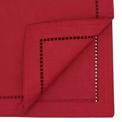 Red Hemstitch Border Table Runner