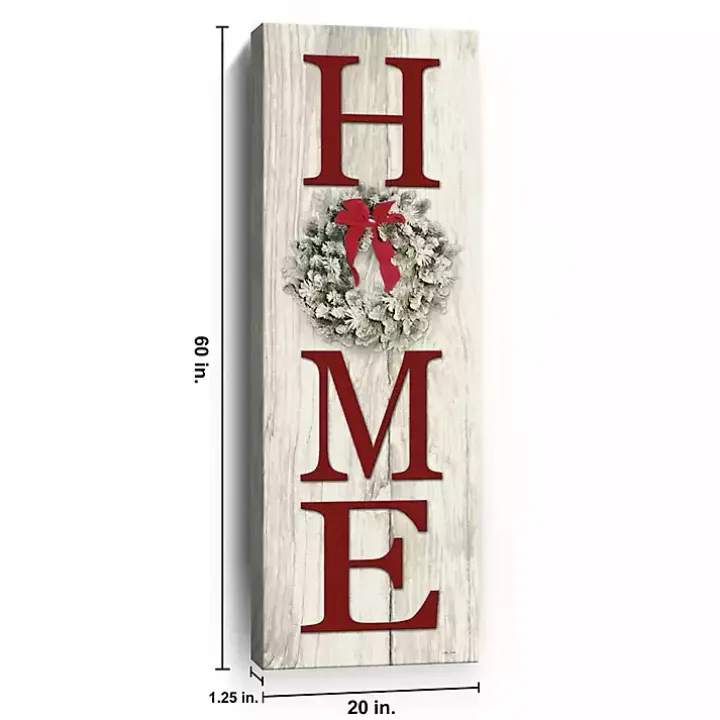 Red Home with Wreath Canvas Art Print