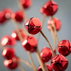 Red Jingle Bells Christmas Spray Stems, Set of 3