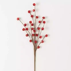 Red Jingle Bells Christmas Spray Stems, Set of 3