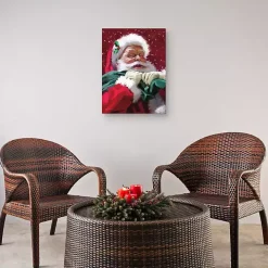 Red Jolly Santa Canvas Art Print