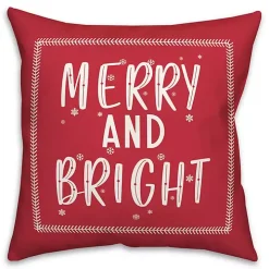 Red Merry and Bright Throw Pillow