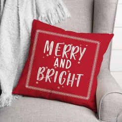 Red Merry and Bright Throw Pillow