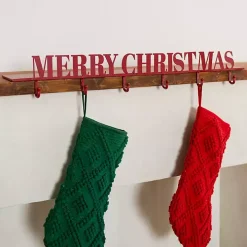 Red Merry Christmas Mantel Stocking Holder