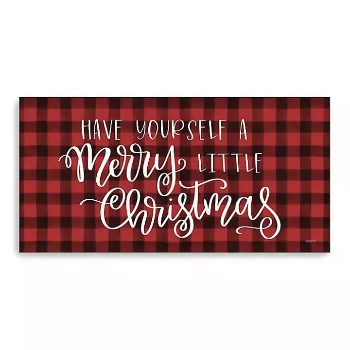 Red Merry Little Christmas Giclee Canvas Art Print