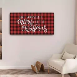 Red Merry Little Christmas Giclee Canvas Art Print