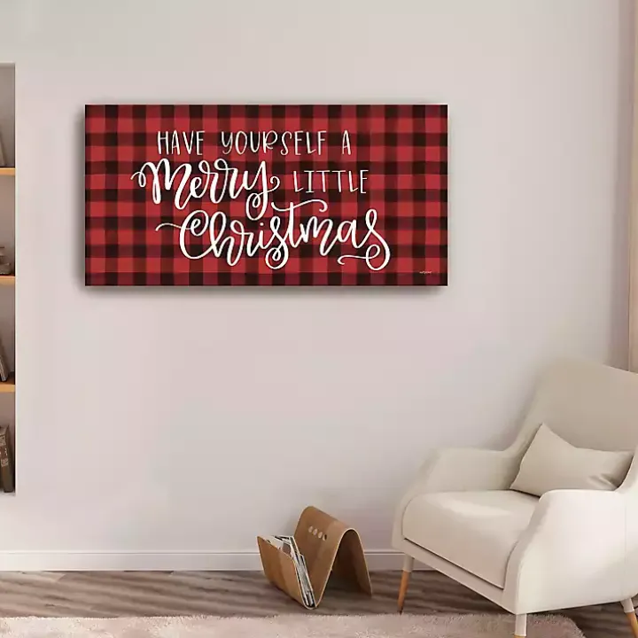 Red Merry Little Christmas Giclee Canvas Art Print