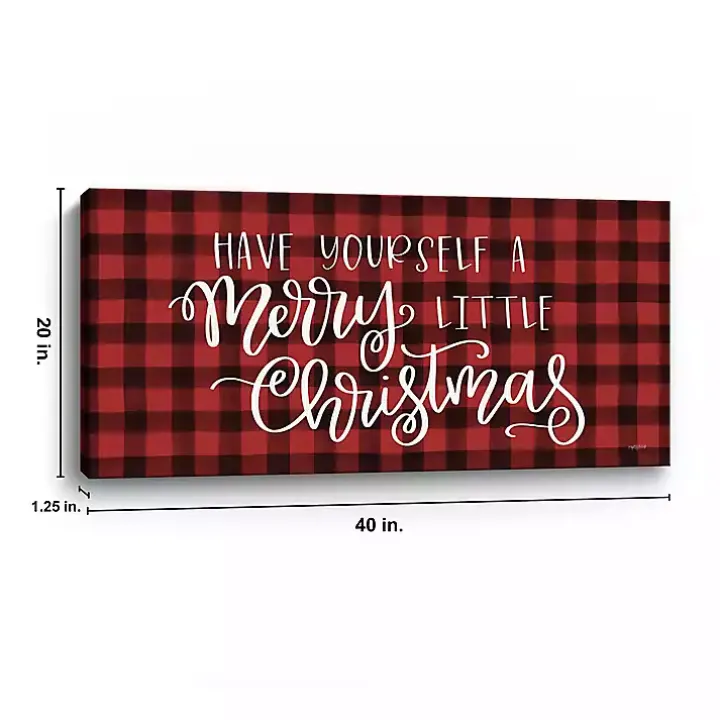 Red Merry Little Christmas Giclee Canvas Art Print