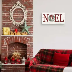 Red Noel Wreath Canvas Art Print